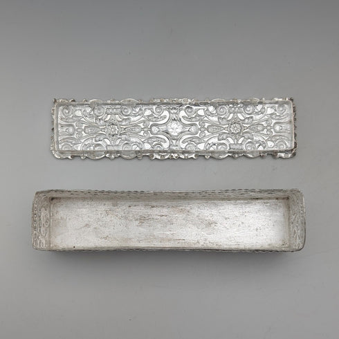 英国アンティーク シルバープレート製 トリンケットボックス